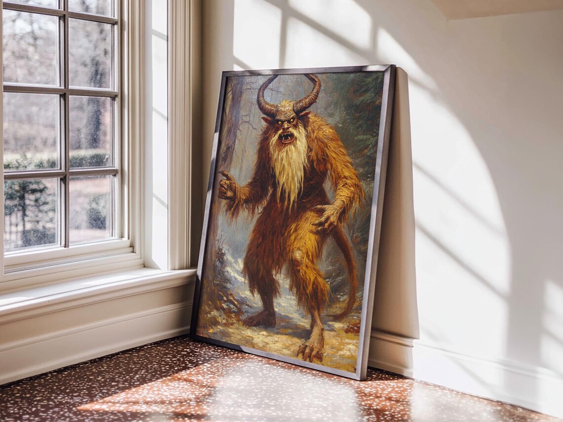 Wendigo Horned Forest Beast Dark Macabre Gothic Cryptid Creature Art Poster - Image 2