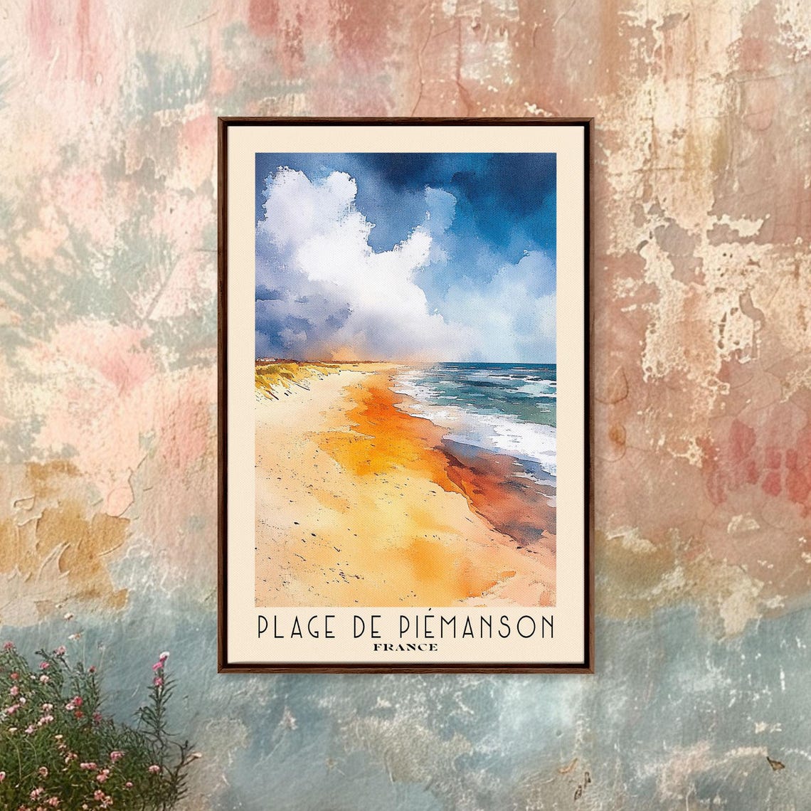 Plage De Piemanson France Dramatic Cloud Golden Sand Surf Poster