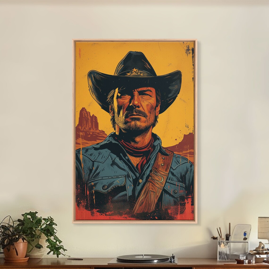 Retro Cowboy Pop Art, Western Cowboy Art Print - Image 2