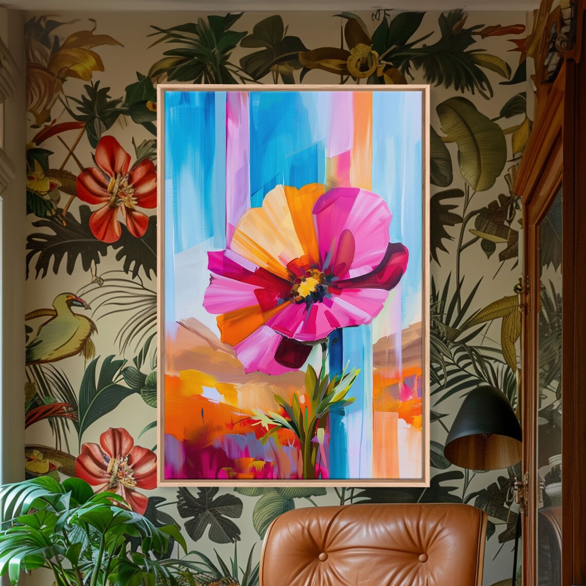 Abstract Flower Bloom, Modern Floral Art Print - Image 4