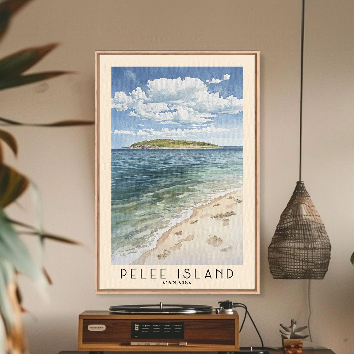 Pelee Island Canada Sandy Beach Green Island Blue Water Poster - Image 2