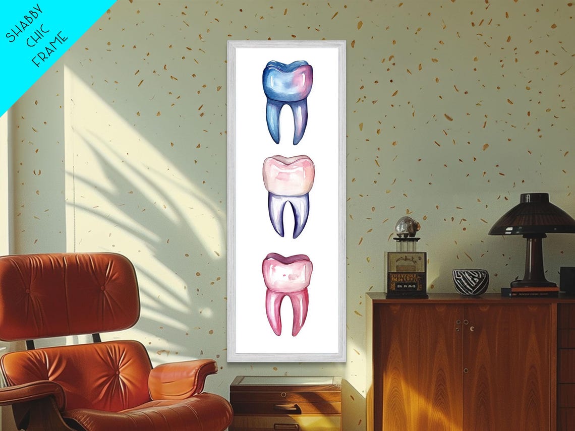 Whimsical Rainbow Teeth Print Dentist Office Vertical Wall Art Vibrant Dental Art Print For Gift Ideas - Image 6