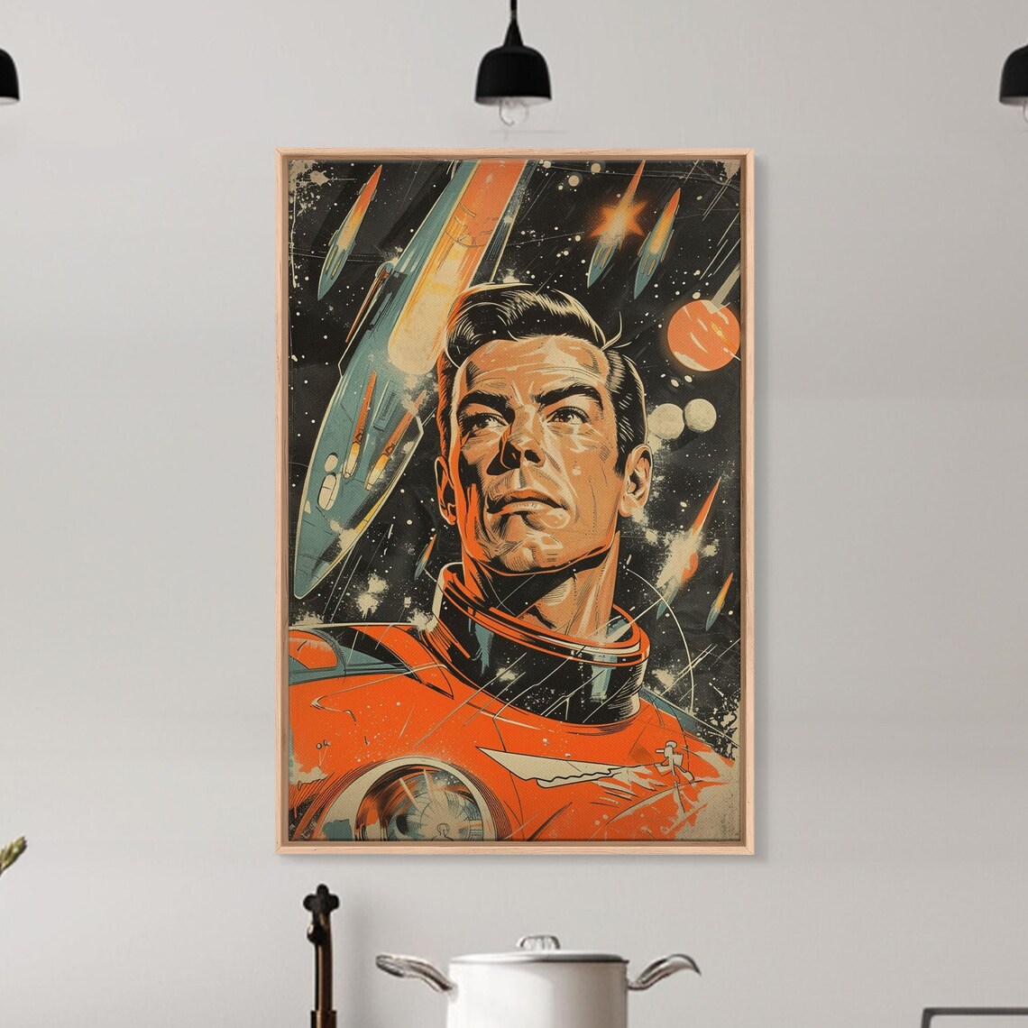 Astronaut Comic Book Pop Art, Retro Futuristic Space Art - Image 3