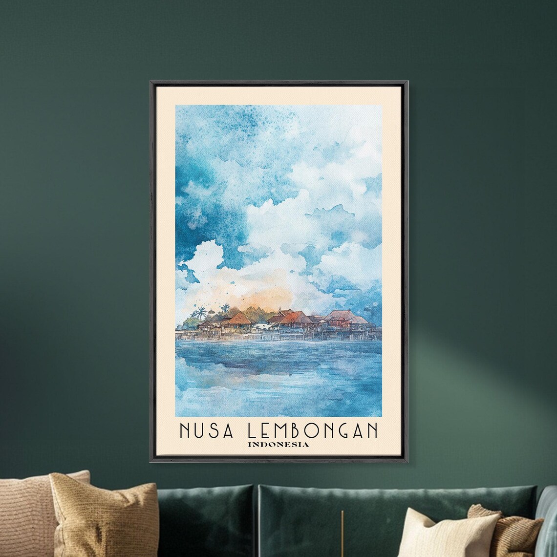 Nusa Lembongan Indonesia Waterfront Village Stilt Houses Calm Sea Travel Poster - Image 5