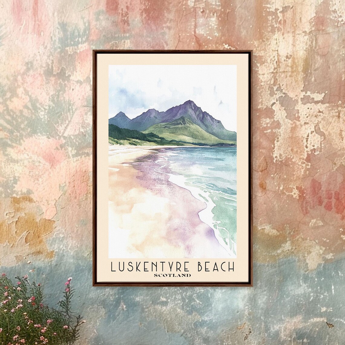 Luskentyre Beach Scotland Pale Sand Turquoise Sea Mountain Travel Poster - Image 5