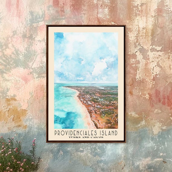 Providenciales Island Turks And Caicos Watercolor Print Vacation Gift Wall Art Vacation Wall Art Vacatation Beach Decor Beach Art