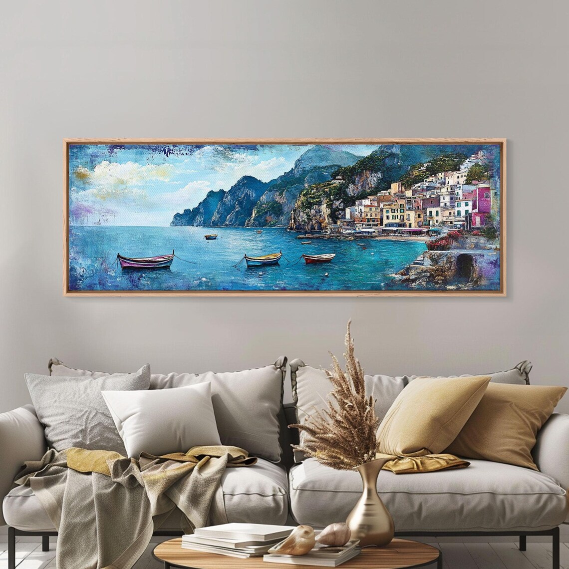 Italian Seaside, Summer in Italy Oil Painting Art Print - Image 5