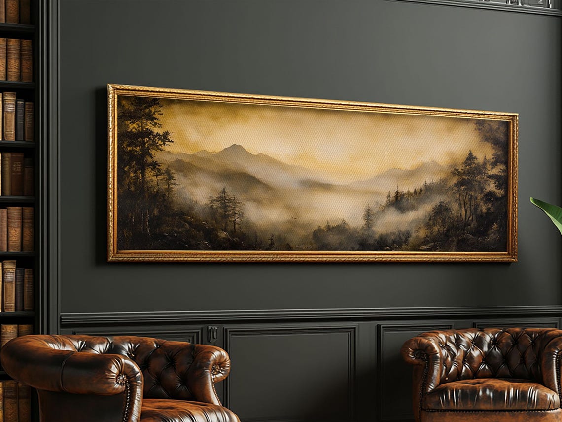 Fog Over Blue Ridge Mountains Golden Valley Panoramic Poster Art - Image 5