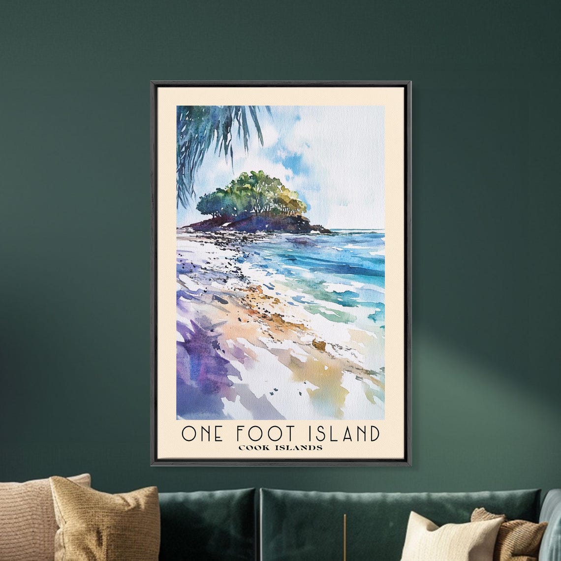 One Foot Island Cook Islands Palm Islet Turquoise Wave Wash Poster - Image 5