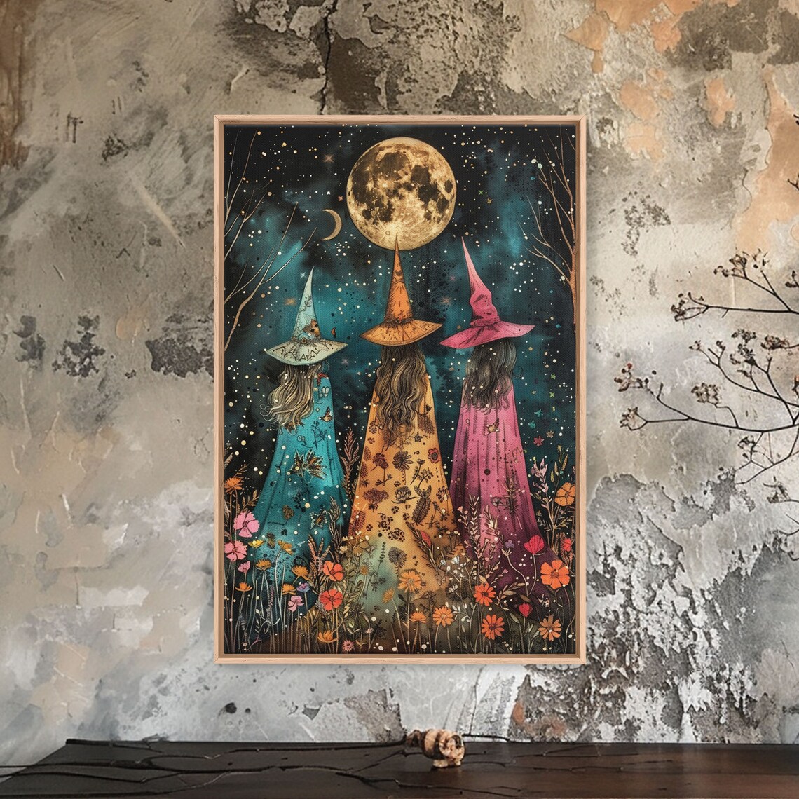 Cottagecore Witches and Wildflowers Wall Art Print - Image 4