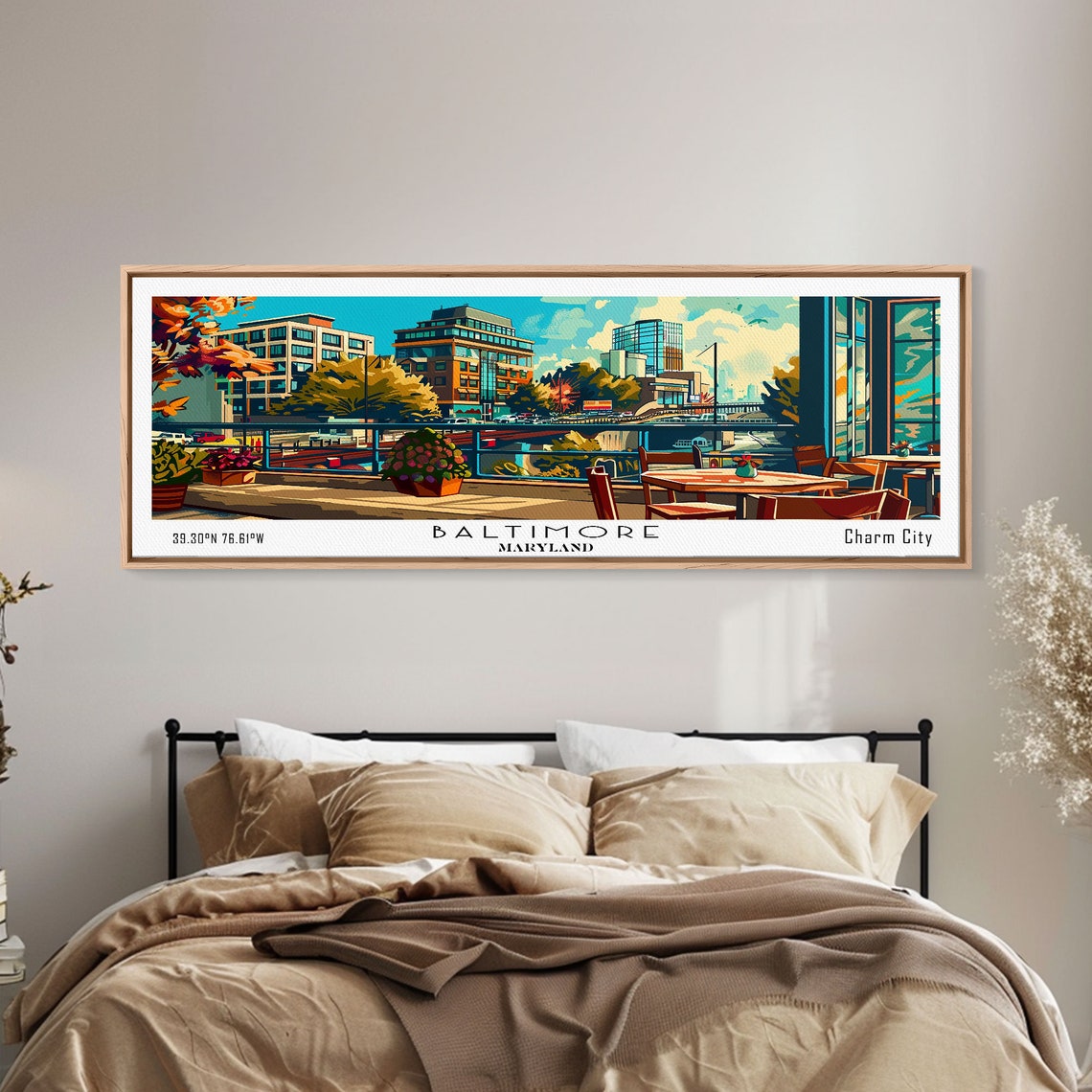 Baltimore Maryland Charm City Harbor Skyline Waterfront Travel Poster - Image 2