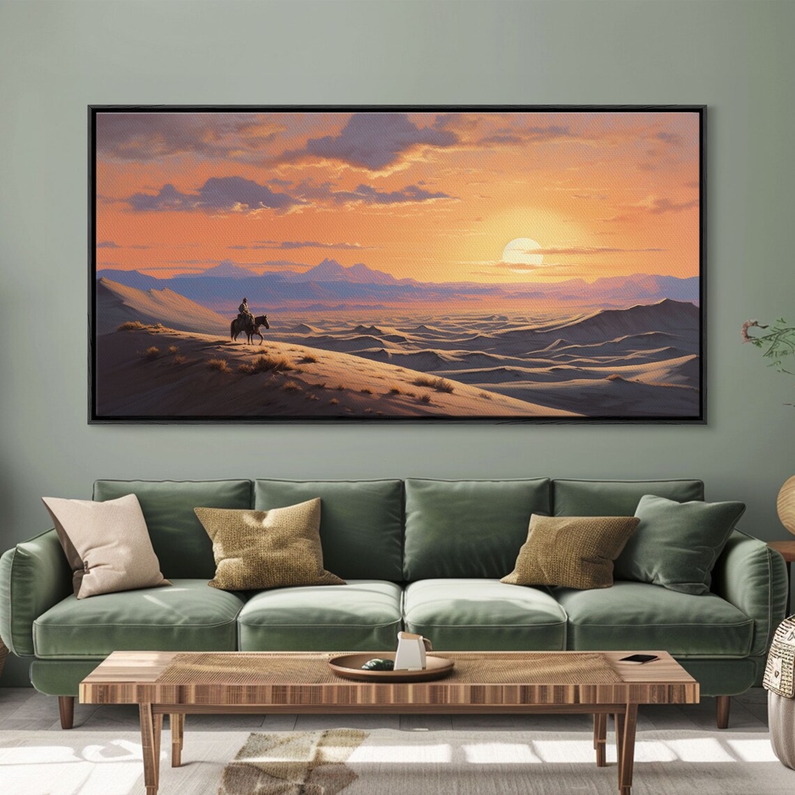 Desert Sunset Cowboy Horse Art, Western Wall Print - Image 5