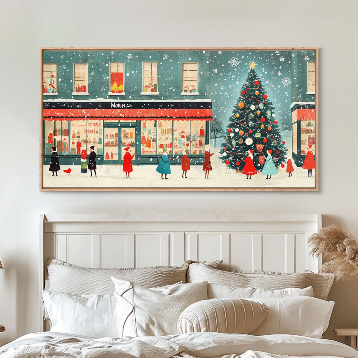 Mid Century Modern Christmas Art Print, Retro Holiday Decor - Image 2