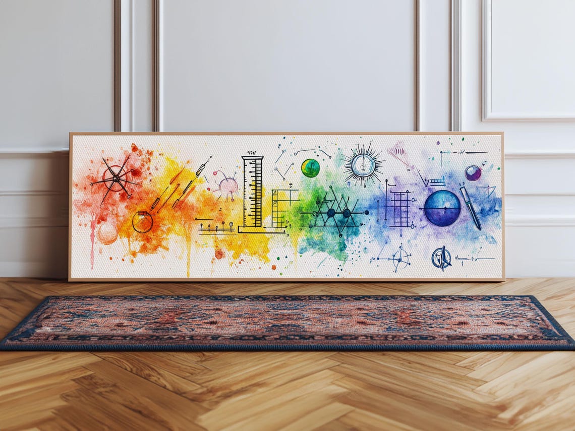 Colorful Science Lab Art Abstract Chemistry Rainbow Diagram Poster - Image 4