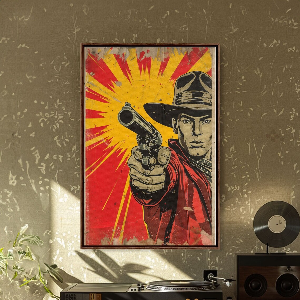 Comic Book-Inspired Cowboy Poster, Retro Western Art - Image 4
