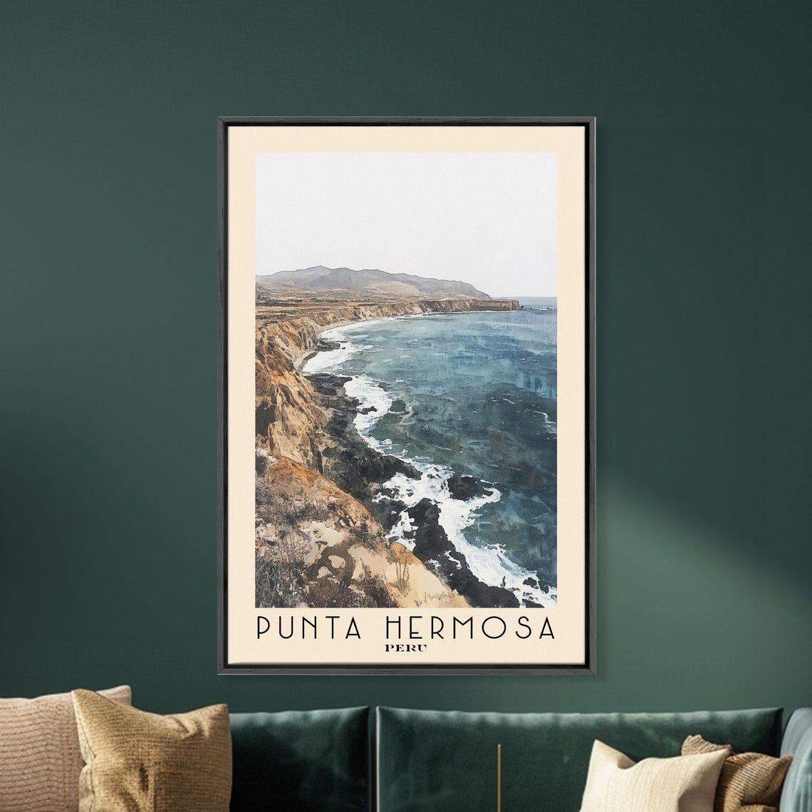 Punta Hermosa Peru Dramatic Rocky Cliffs Crashing Surf Travel Poster - Image 5