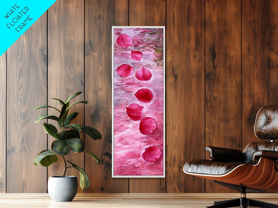 Floating Rose Petals Pink Water Romantic Botanical Art Poster - Image 6