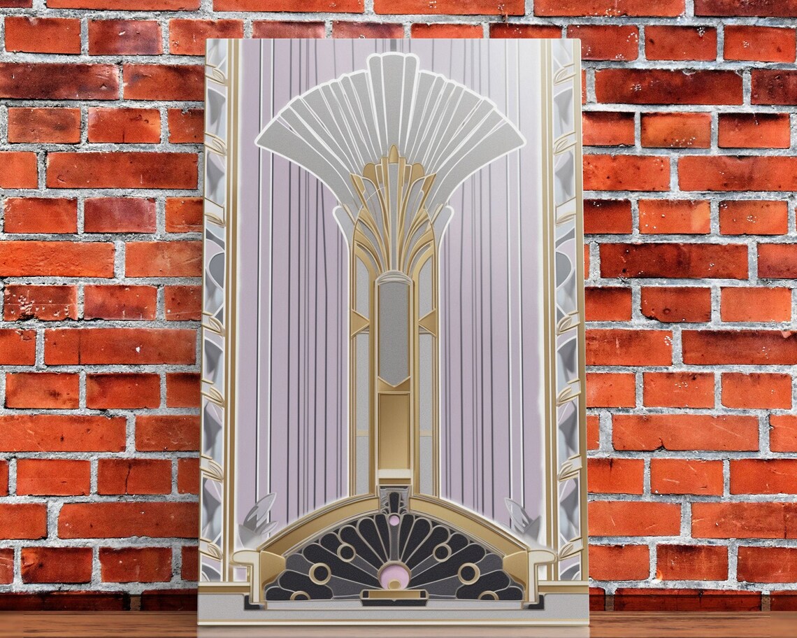 Art Deco Gold Pastel Colors, Mid-Century Modern Art Print - Image 5