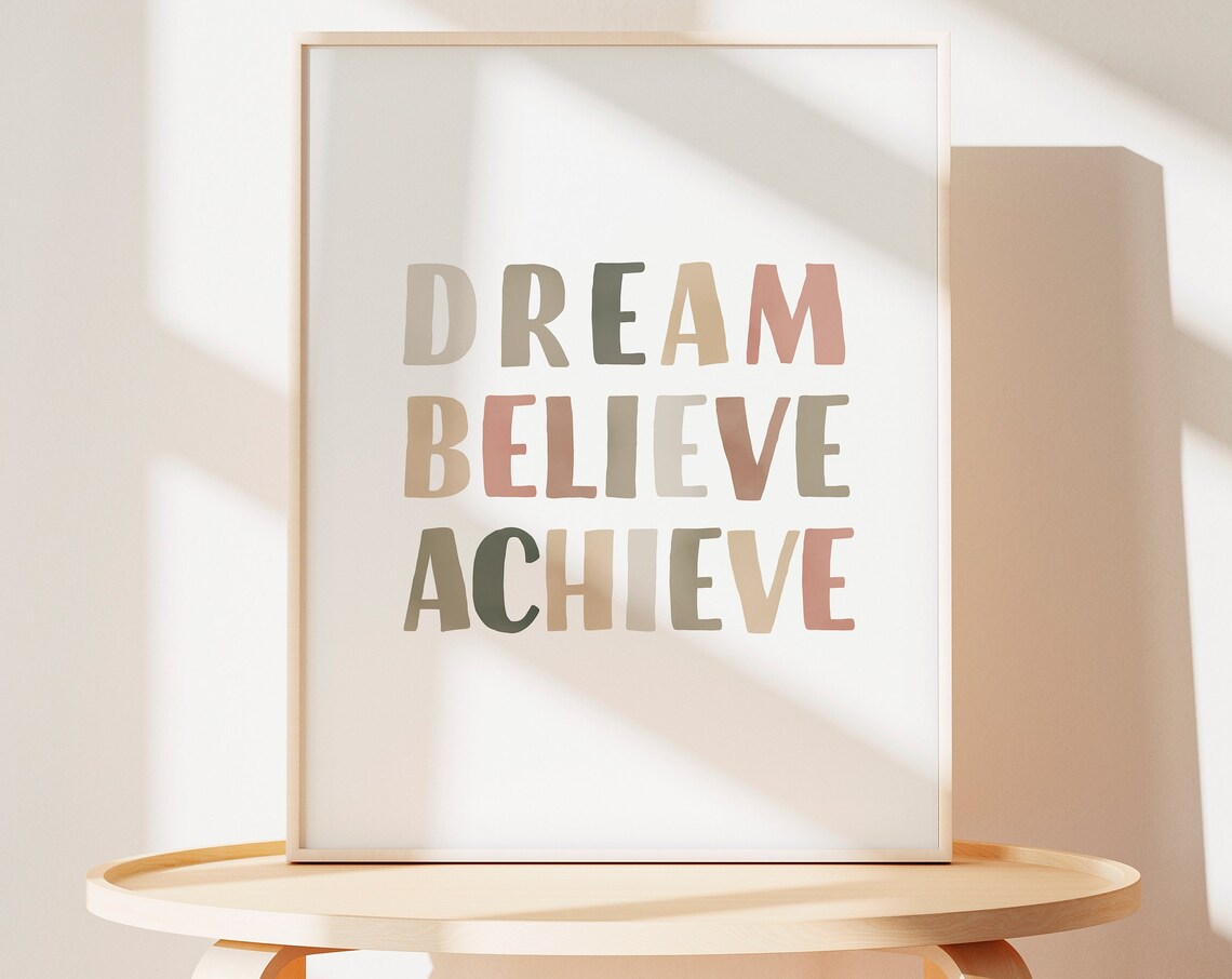 Motivational Quote Art Print for Teen Girl Room