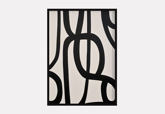 Abstract Black Lines on Beige Japandi Wabi Sabi Minimalist Poster