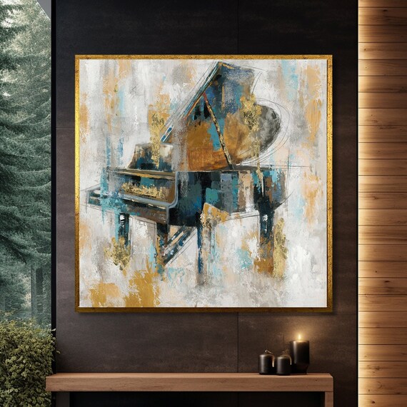 Abstract Piano Painting, Modern Musician Decor