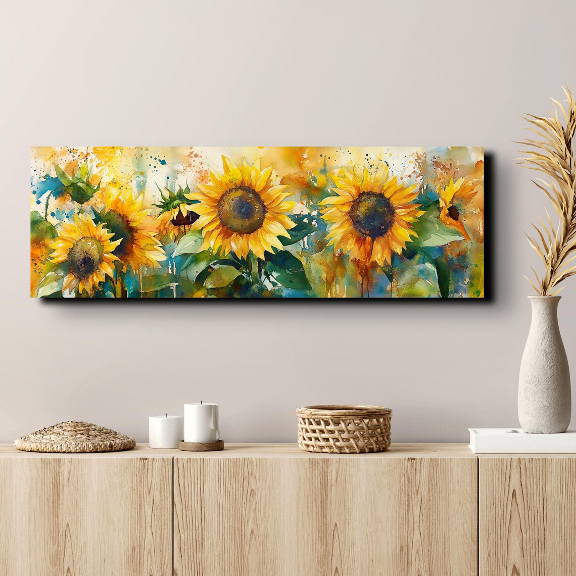 Watercolor Style Bold Sunflower Art Print