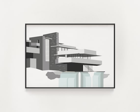 Frank Lloyd Wright Falling Water Architecture Poster