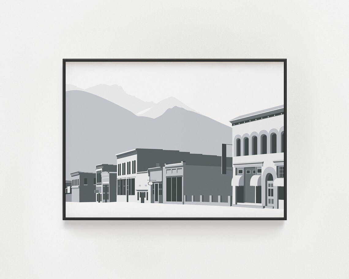 Colorado Silverton Rocky Mountain Architecture Travel Poster