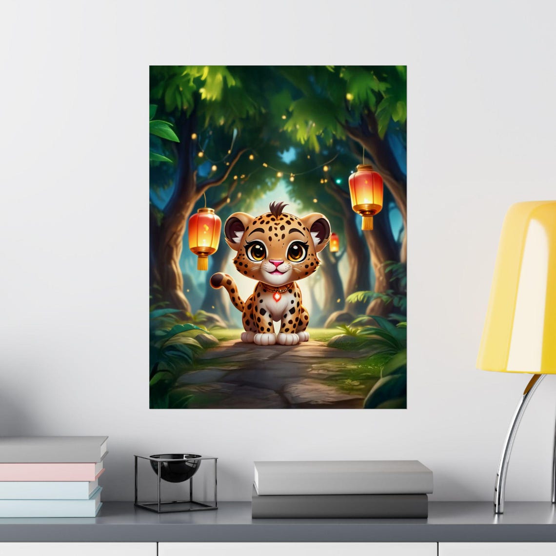 Leopard Whimsical Enchanted Forest, Nursery Decor - Image 2