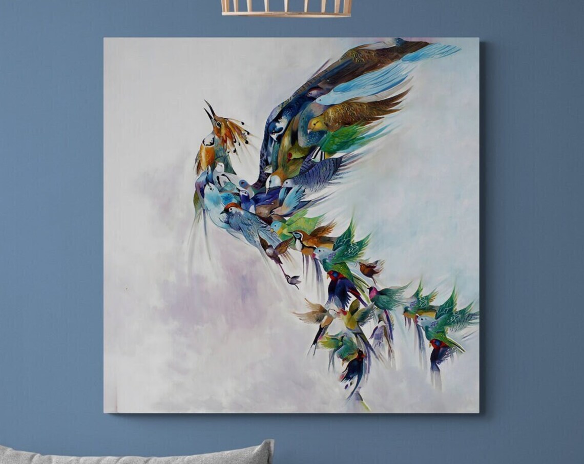 Phoenix Rising Bird Print, Mythological Simurgh - Image 3