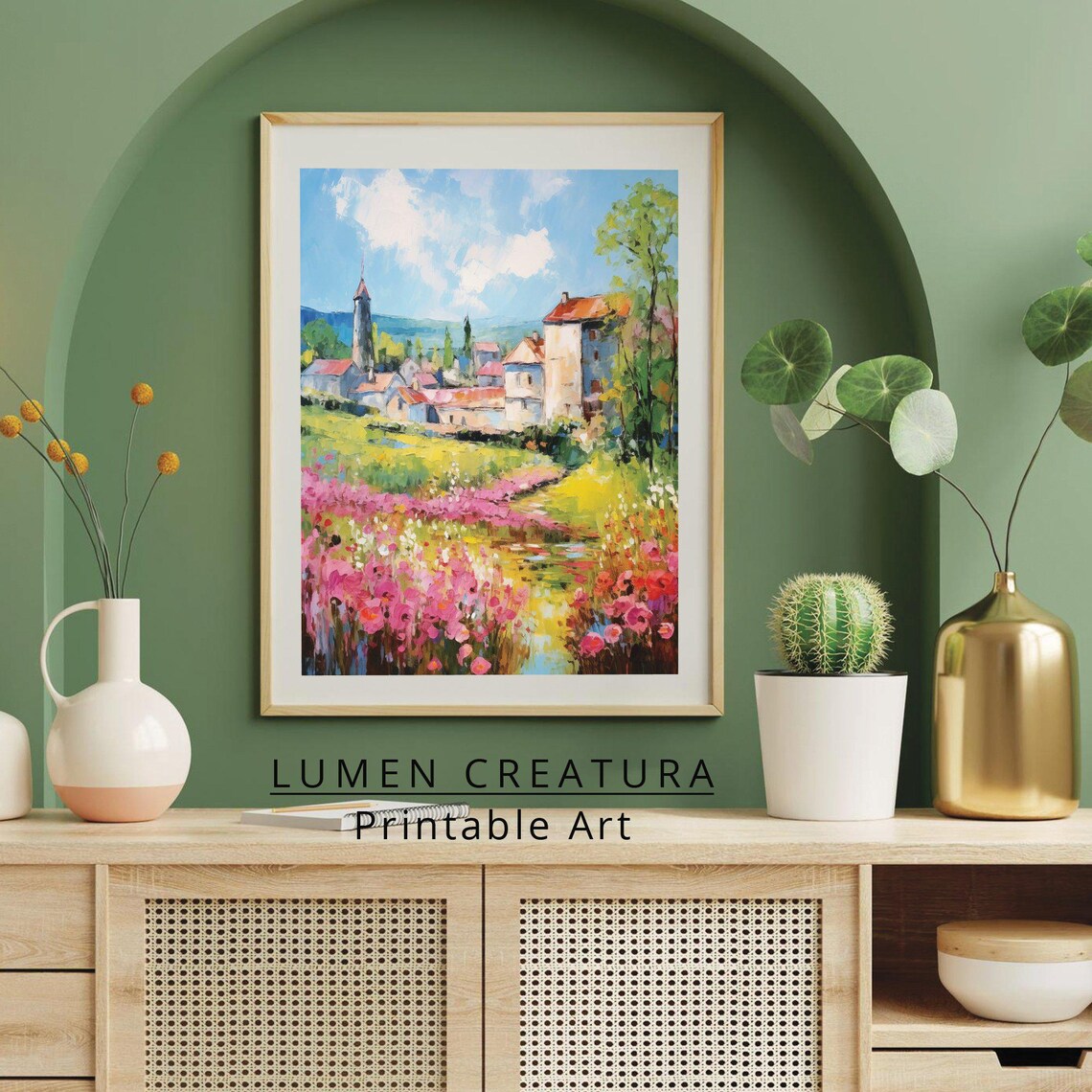 European Countryside Landscape, Vintage Art Print - Image 4