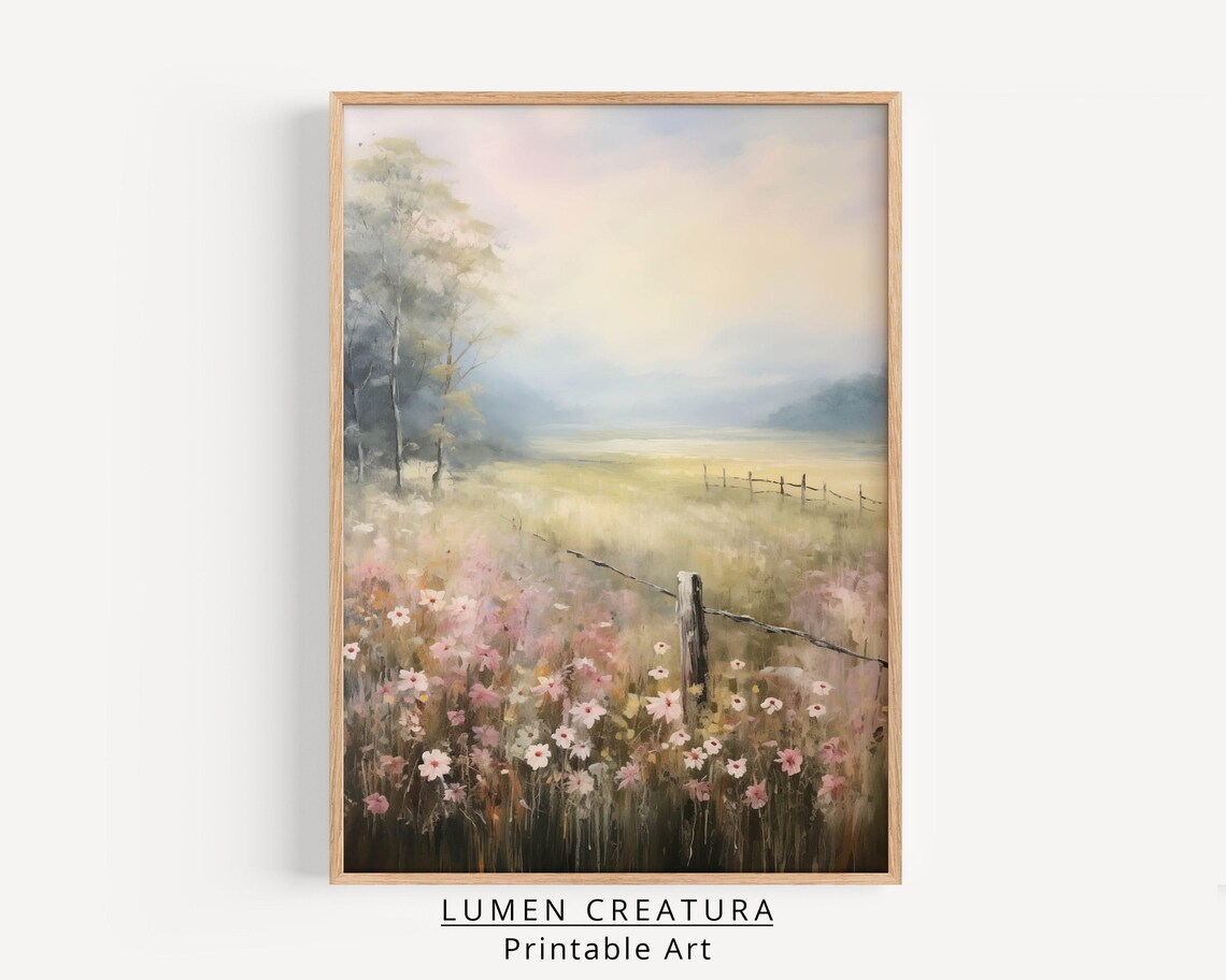 Meadow Art Decor, Vintage French Countryside - Image 4