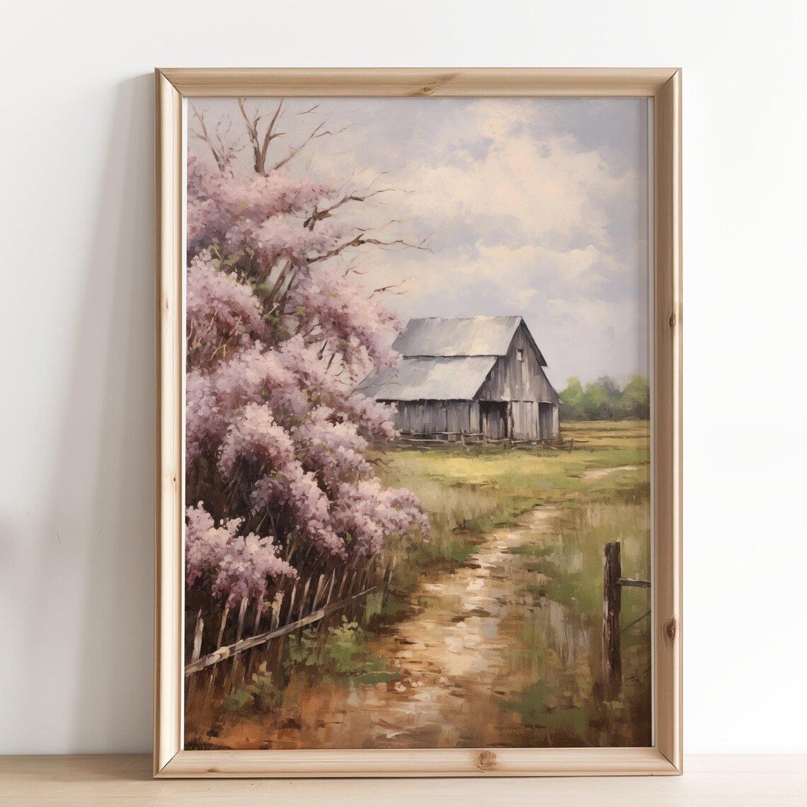 Spring Landscape, Cottagecore Farmhouse Decor