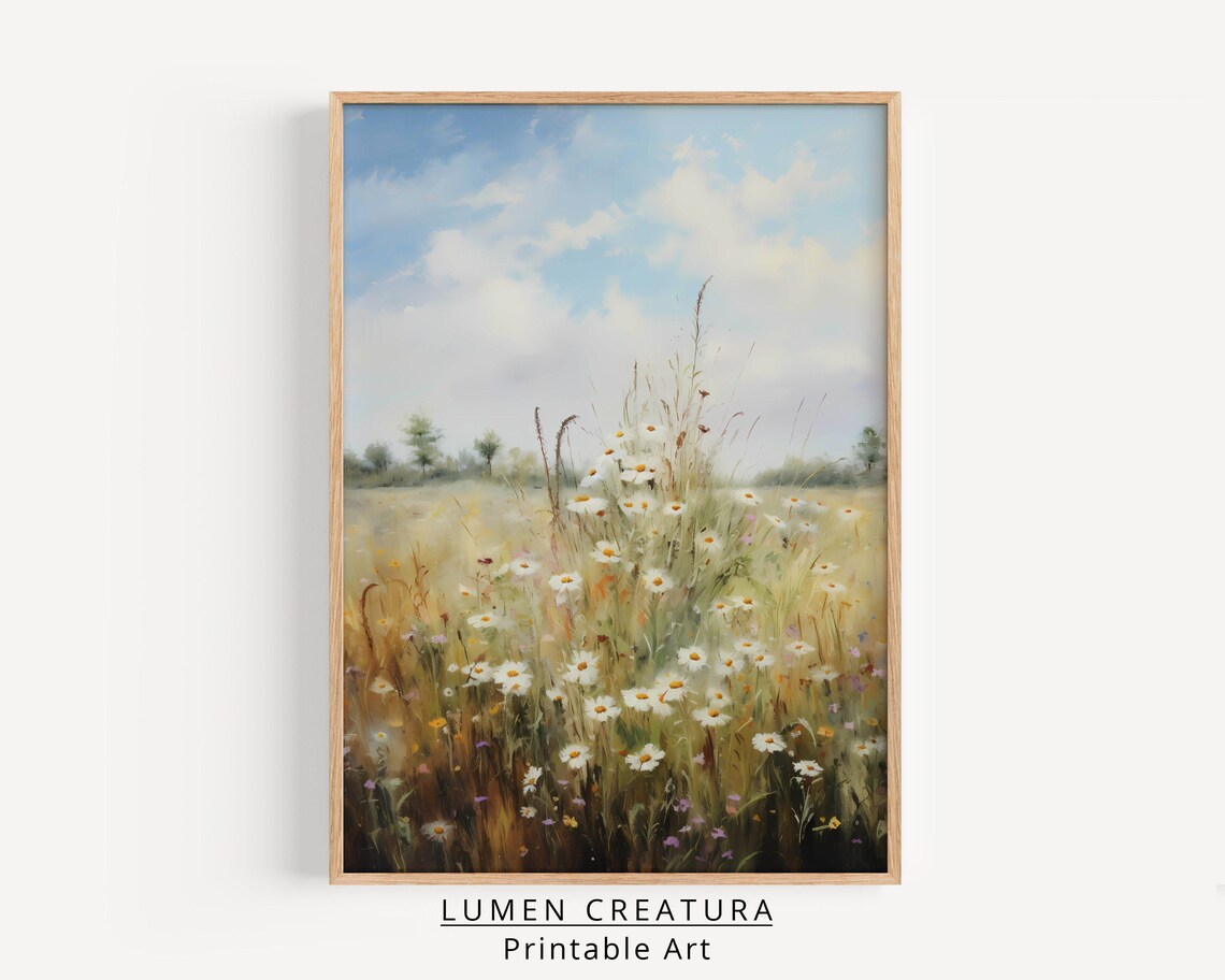 Meadow With Wildflowers, Vintage French Countryside Art Print - Image 4