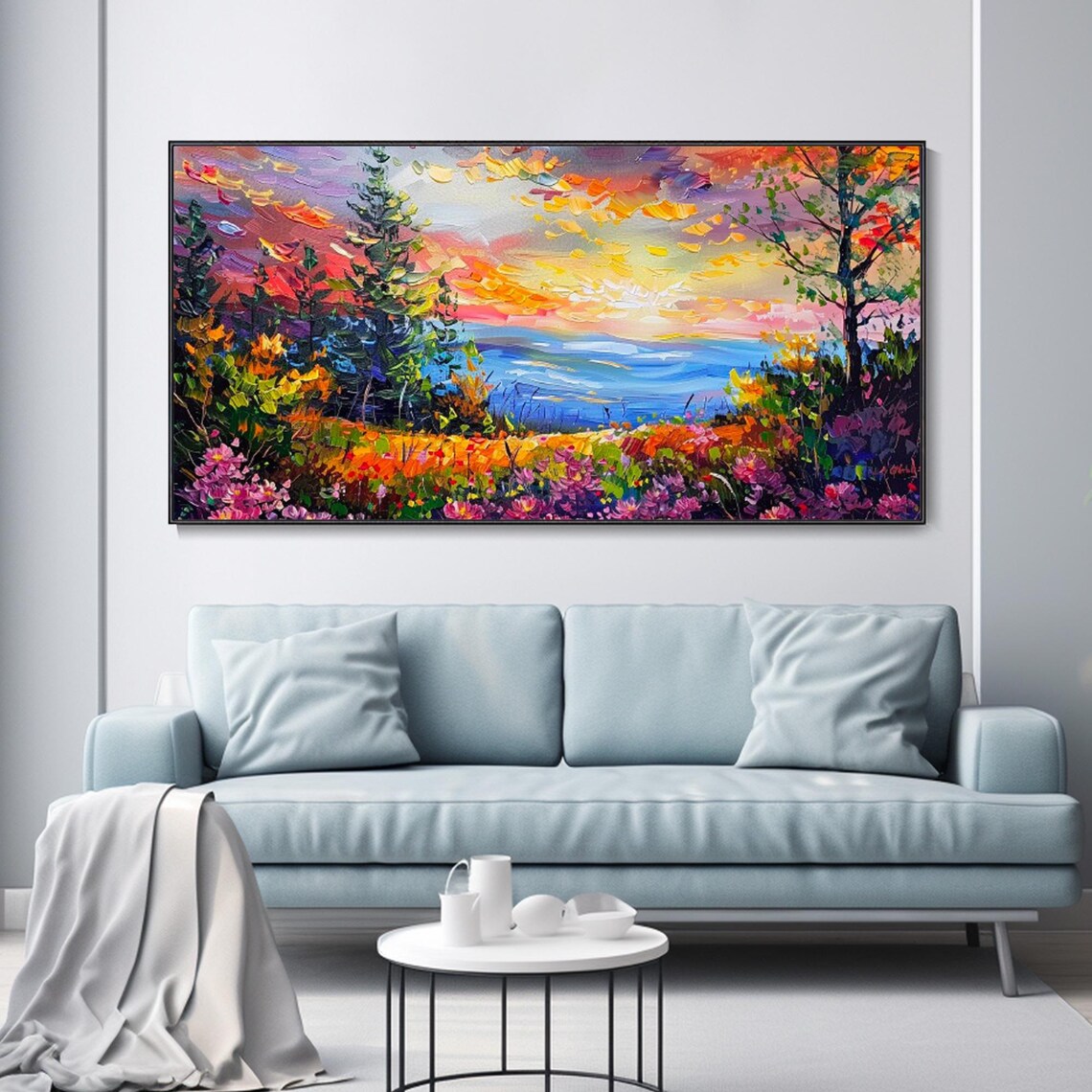 Grand Wall Landscape Oil Painting, Christmas Art Print - Image 2
