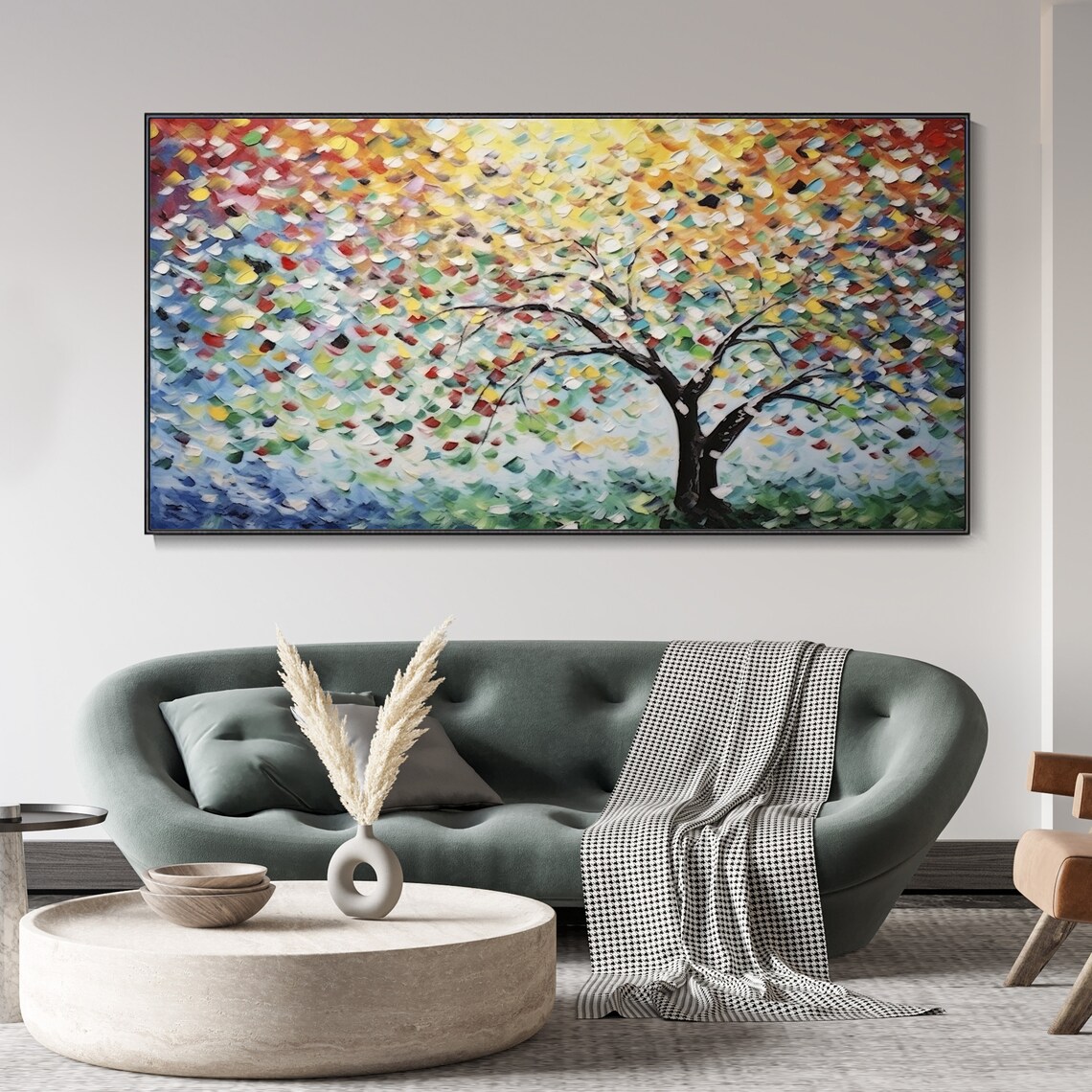 Tower Tree Boho Landscape, Contemporary Art Print - Image 3