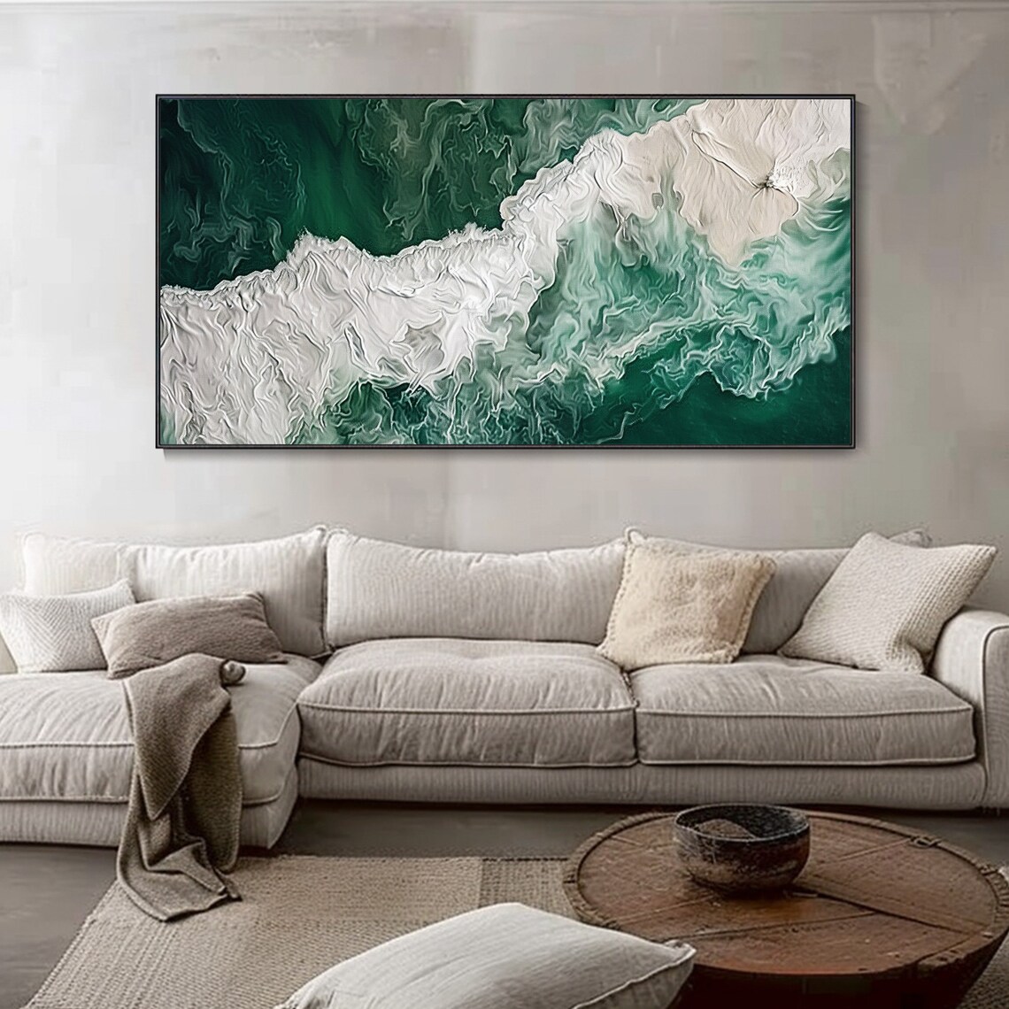 Modern Abstract Seascape Oil Painting Art Print - Image 3