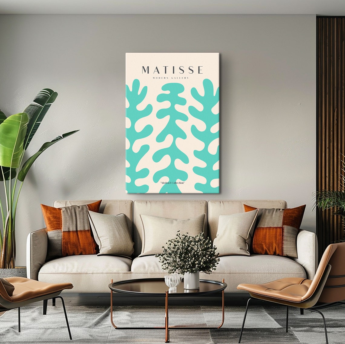 Matisse Turquoise Coral Cutout Modern Gallery Abstract Art Poster - Image 4