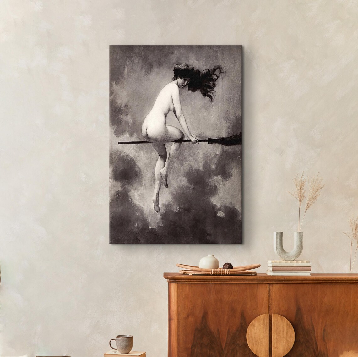 Halloween Witch on Broom, Gothic Art Print by Penot - Image 5