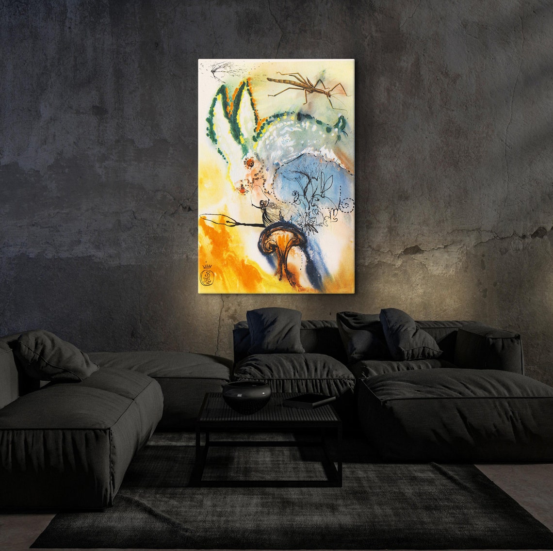 Salvador Dali Down The Rabbit Hole Alice White Rabbit Surreal Poster - Image 4