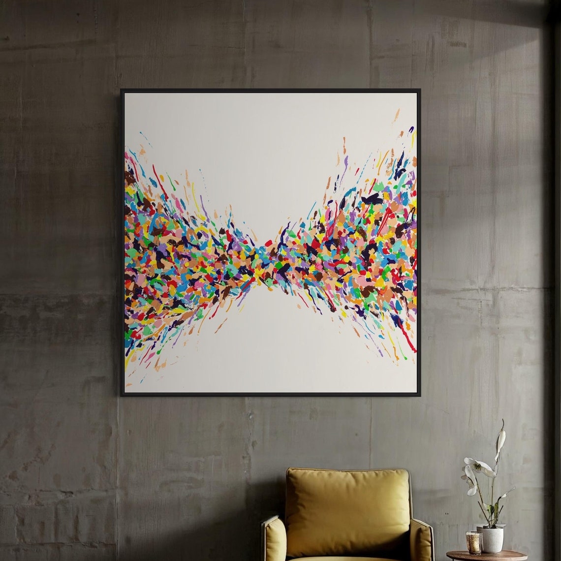 Color Burst Explosion Abstract Poster Radiant Rainbow Splash Art