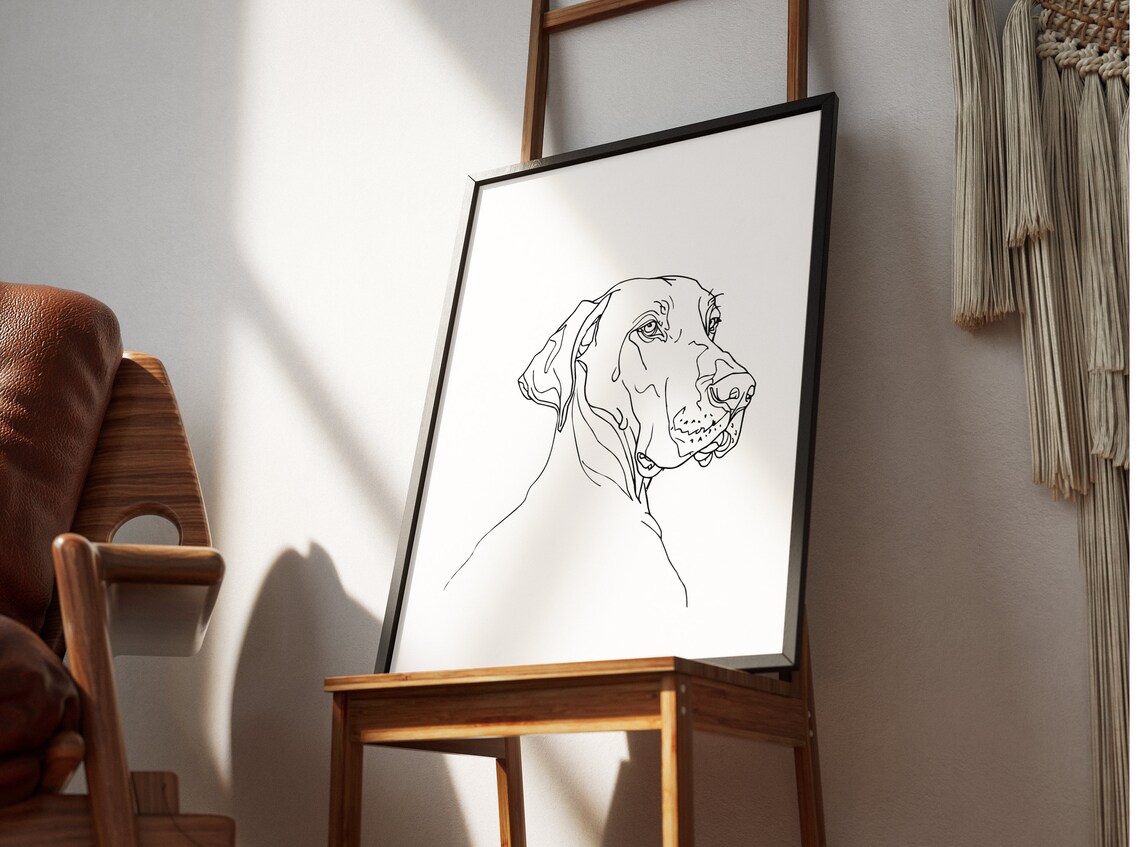 Great Dane Head Noble Profile Refined Line Art Portrait Poster - Image 2