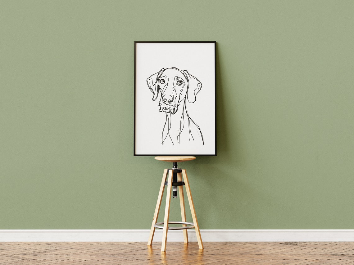 German Shorthaired Pointer Head Portrait Clean Line Drawing Dog Poster - Image 3