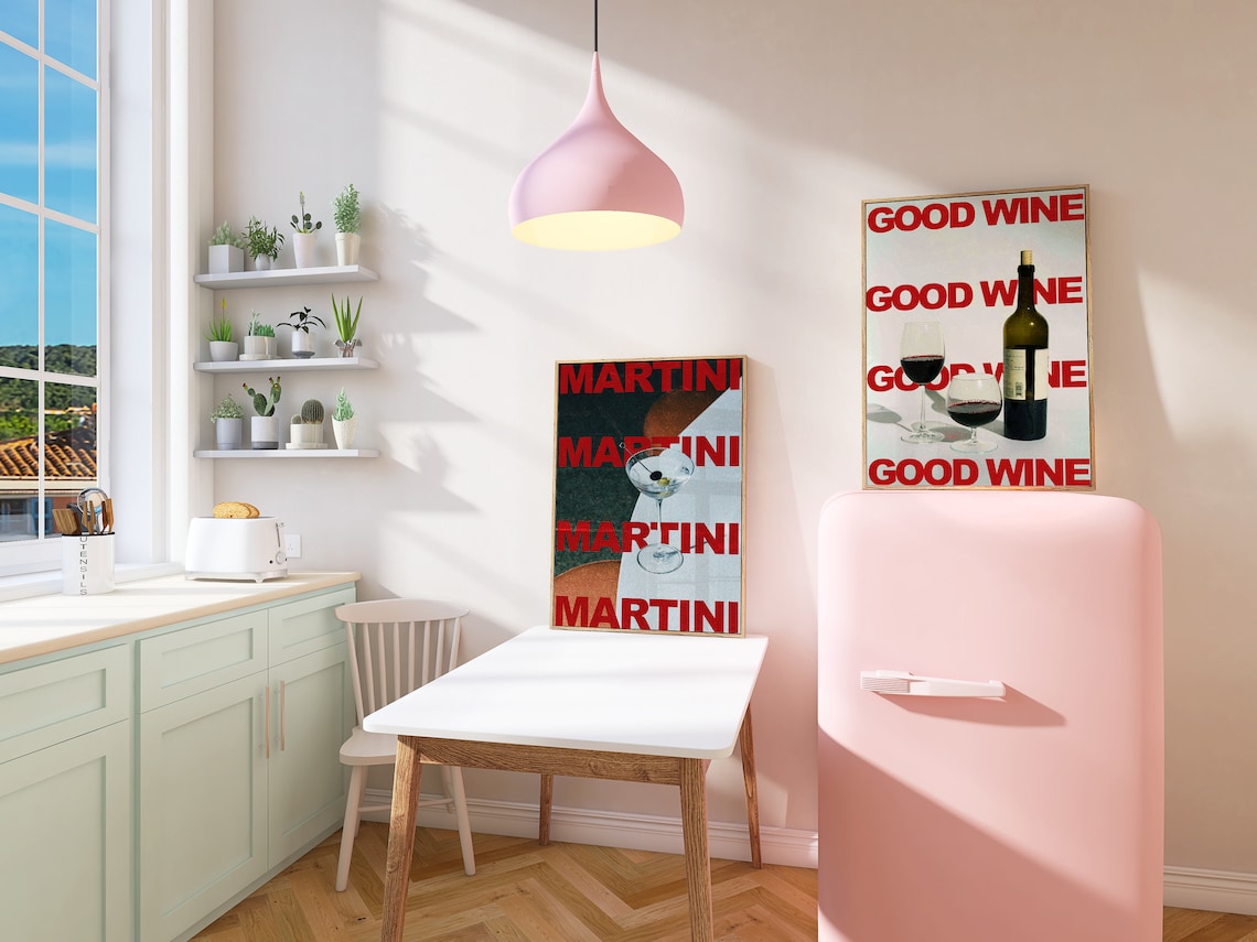 Martini Print Retro Poster, Minimalist Bar Cart Art - Image 3