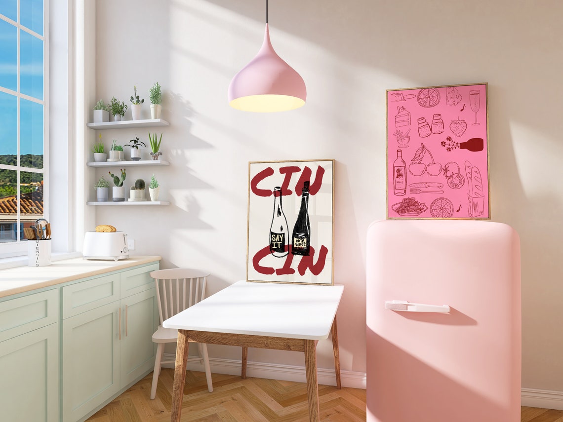 Cin Cin Wine Vintage Bar Cart Art Print - Image 4
