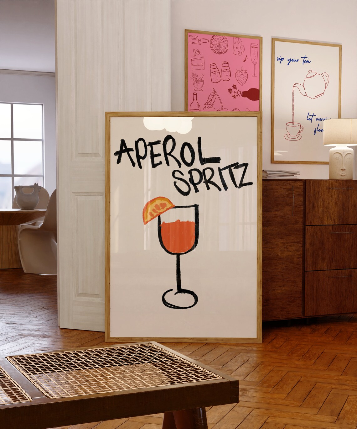 Aperol Spritz Minimalist Cocktail Poster, Bar Art Print - Image 5