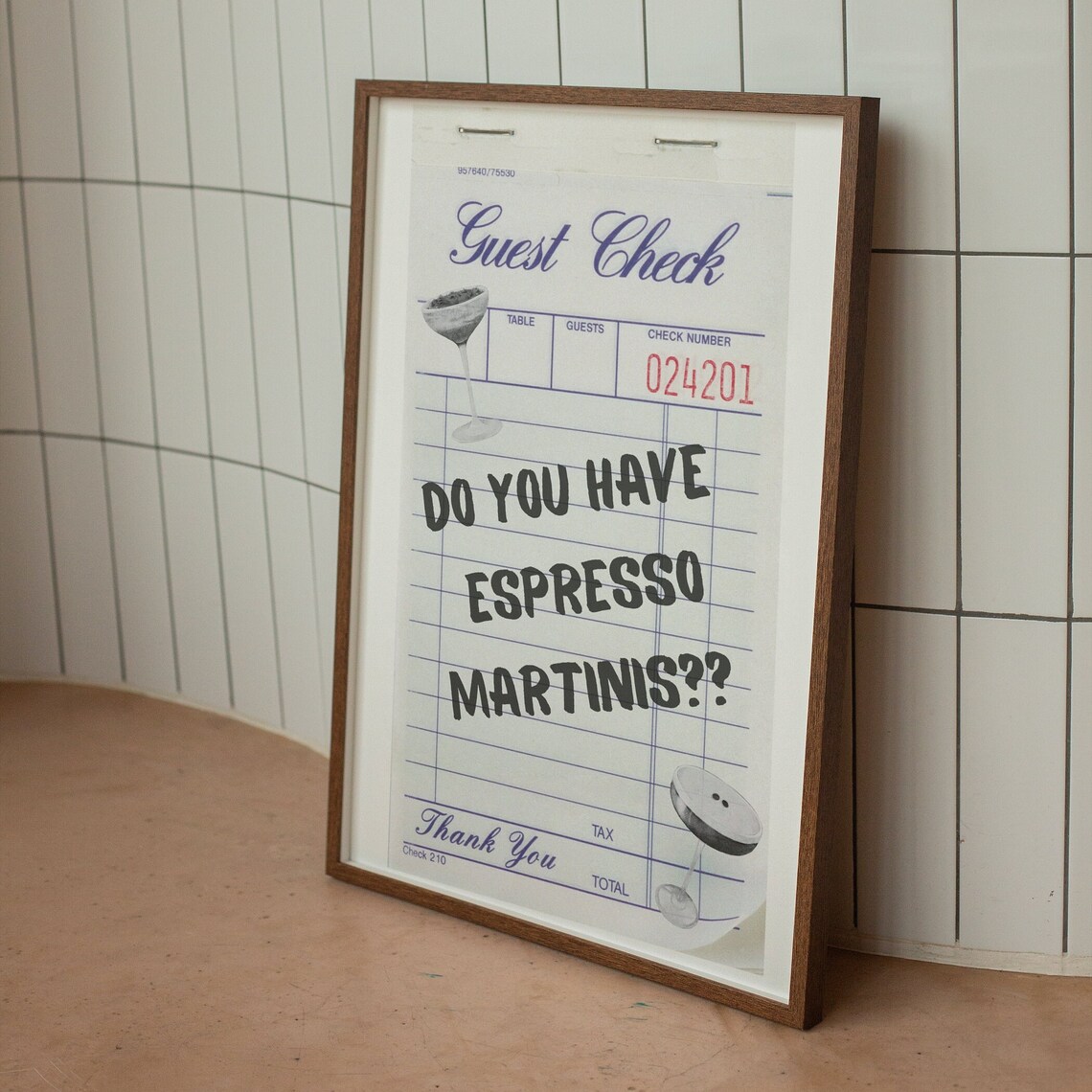 Espresso Martini Guest Check Minimal Art Print - Image 5