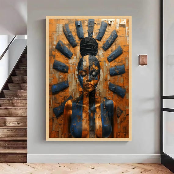 Abstract Afrocentric Woman Print Modern Home Decor