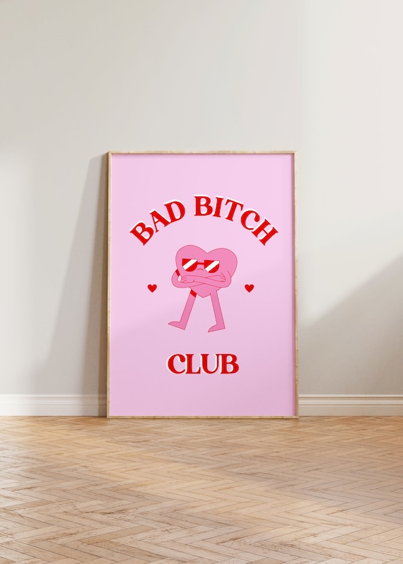 Bad Bitch Club Retro Cartoon Poster Print