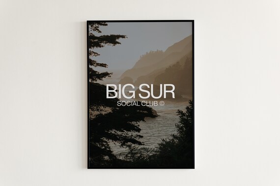 Big Sur Social Club Moody California Coastline Photo Travel Poster